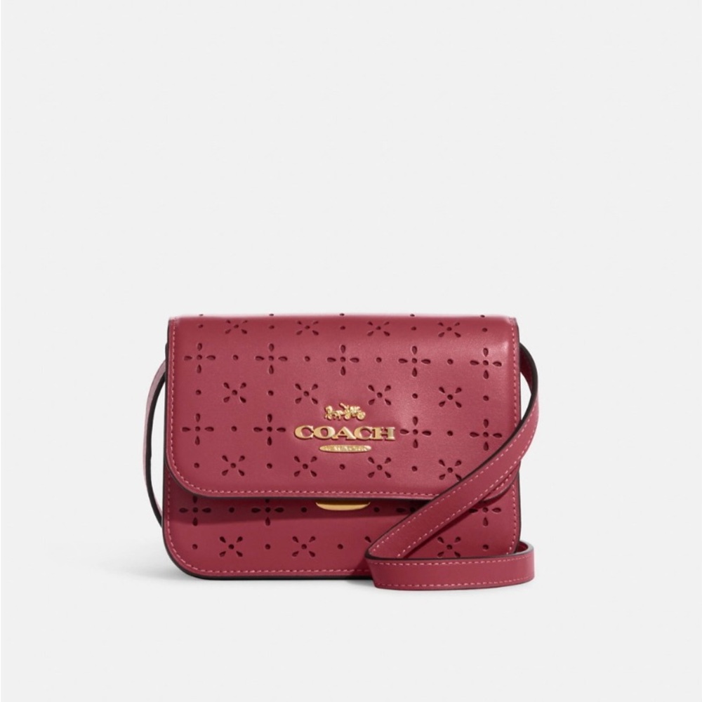 NWT Coach CA792 Mini Brynn Leather Crossbody Purse In Rouge (Pink/Red) MSRP $350